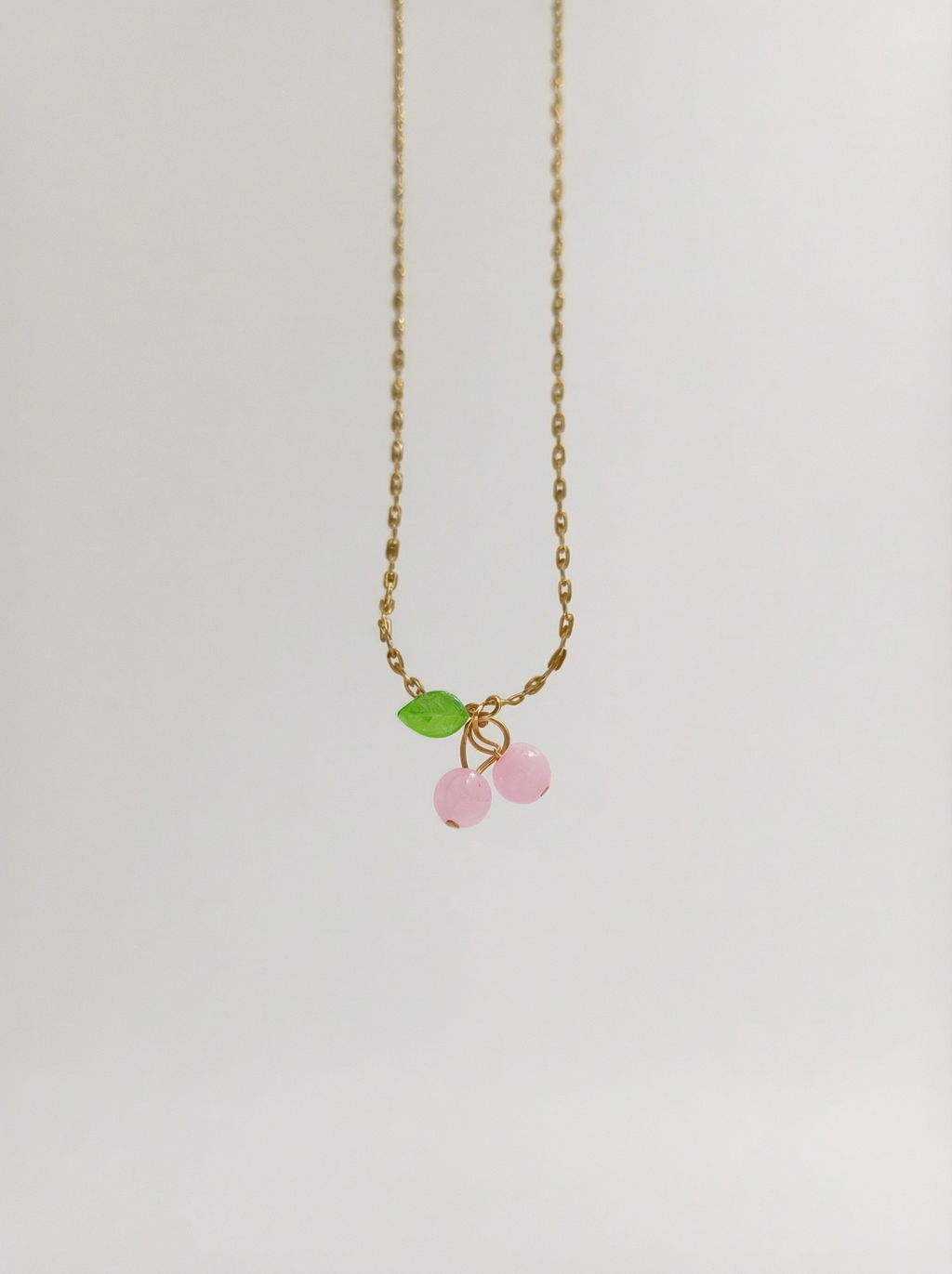 18K Gold Plated Cute Sweet Cherry Necklace - Stainless Steel