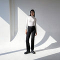 Bodysuit Branco de Manga Longa e Gola Alta Elegante